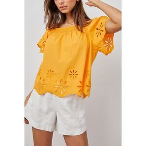 Rails Sonora Marigold  Eyelet Top Size S
